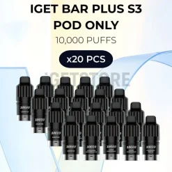 20 pcs iget bar plus s3 pod only 10000 puffs