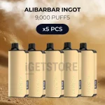 5 PCS - Alibarbar Ingot 9000 Puffs
