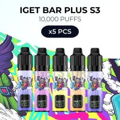 5 pcs iget bar plus s3 10000 puffs