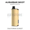 Alibarbar ingot 9000 puffs california sunset