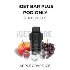 Iget bar plus pods 6000 puffs apple grape ice