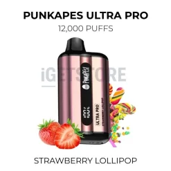 Punkapes ultra pro 12000 puffs strawberry lollipop