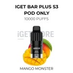 IGET Bar Plus S3 Pod Only 10000 Puffs - Mango Monster