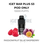 IGET Bar Plus S3 Pod Only 10000 Puffs - Passionfruit Blue Raspberry