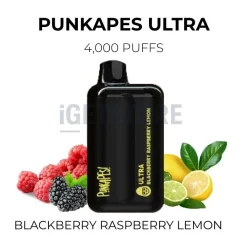 Punkapes ultra 4000 puffs blackberry raspberry lemon